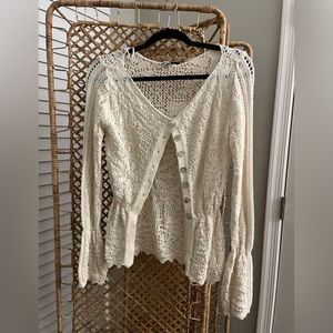 Zara Pointelle Knit Jacket